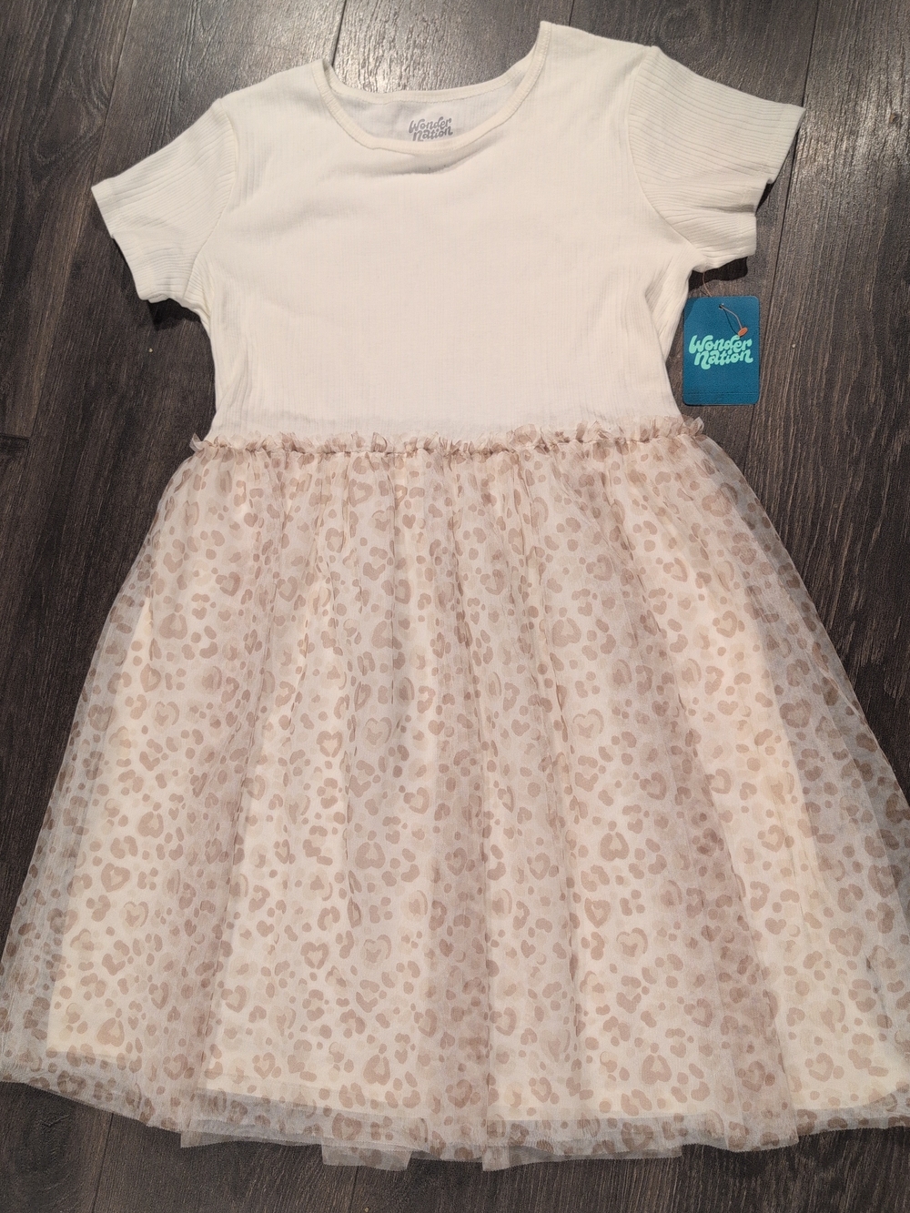 Wonder Nation Girls Short Sleeve Lined Tutu Cheetah Print Dress Size XXL 18 NWT